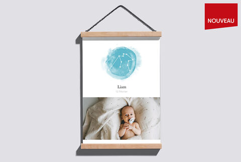 Affiche personnalisée avec son signe du zodiaque et une photo
