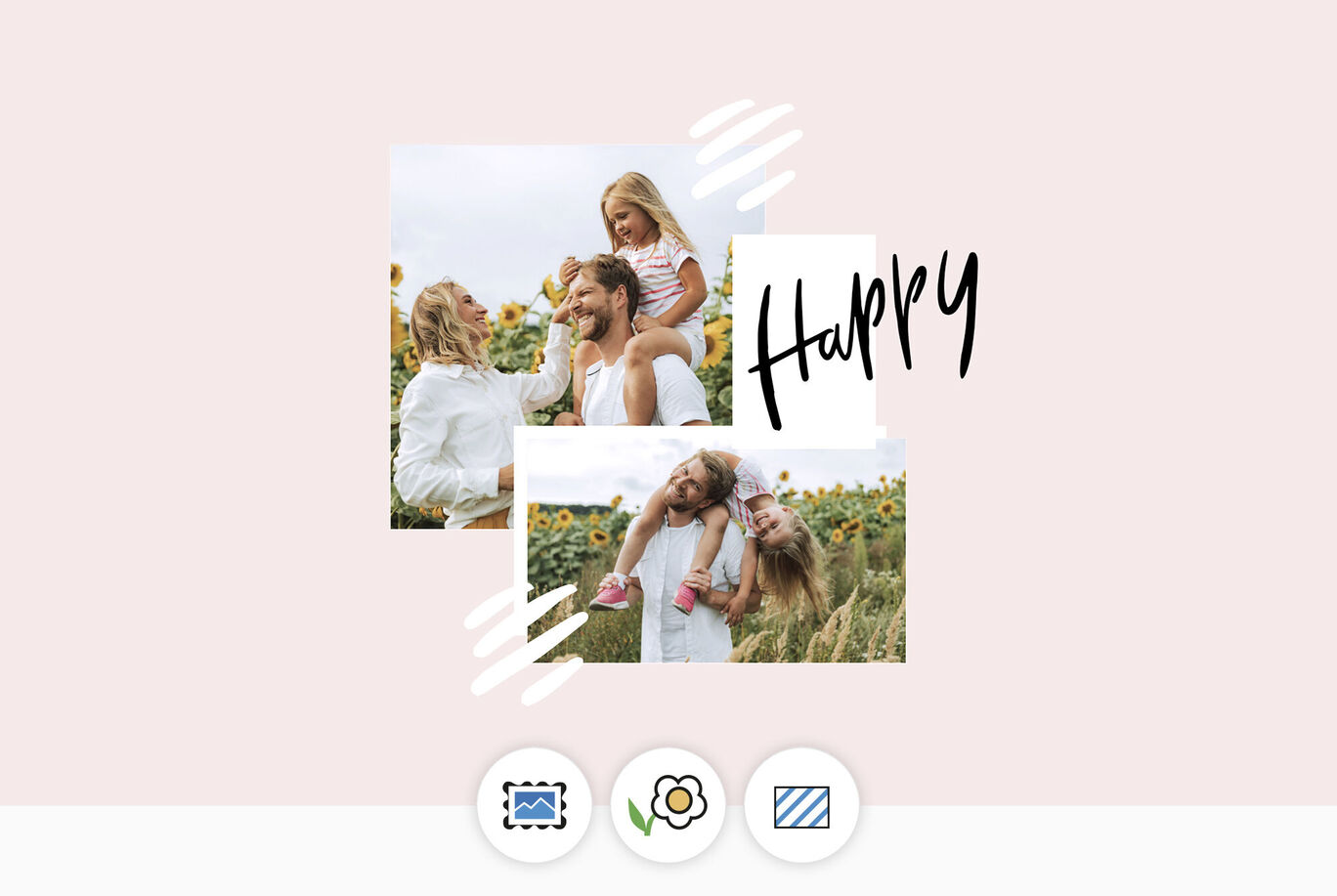 Une mère heureuse avec ses deux filles dans un champ de tournesols. Les filles rient et profitent du moment. Elles se tiennent par la main. Atmosphère agréable.