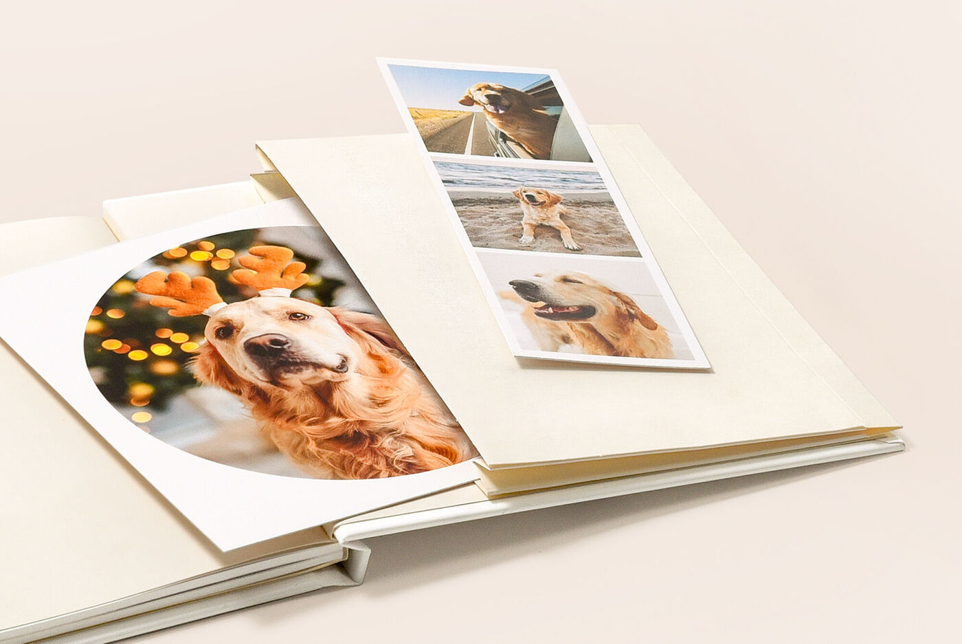 Livre photo avec pochette souvenirs intégrée