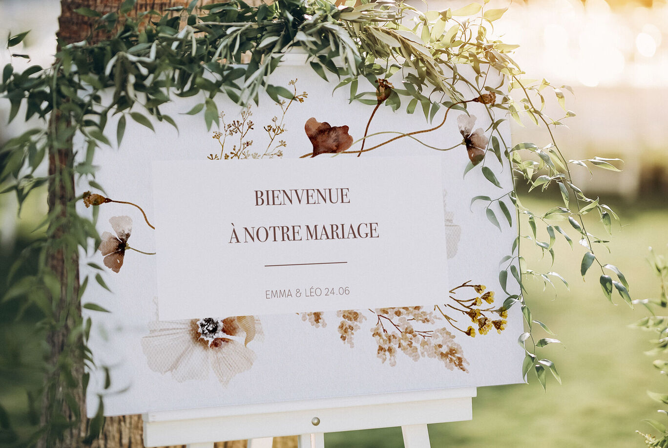 panneau de bienvenue mariage
