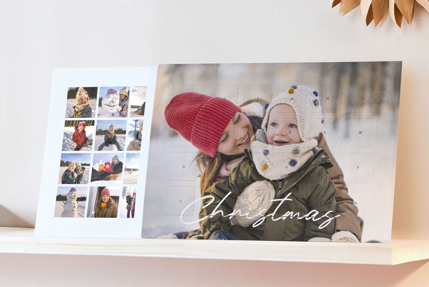 Calendrier de l'Avent photo qui se transforme en poster pêle-mêle avec des photos de famille