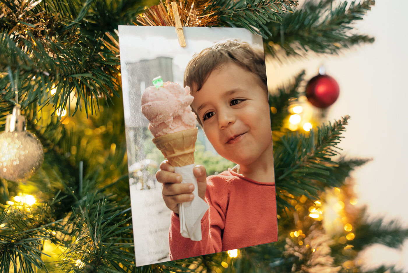 Tirage photo en décoration de sapin