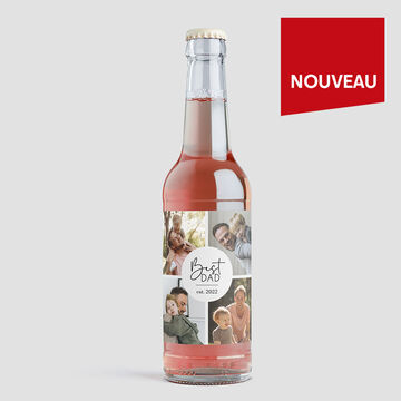 Étiquette de bouteille personnalisée avec plusieurs photos