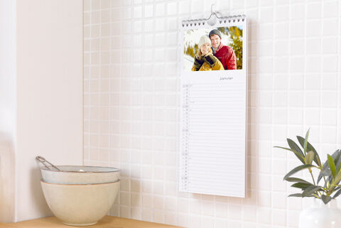 Calendrier personnalisé de cuisine avec photo et jours du mois pour noter ses RDV