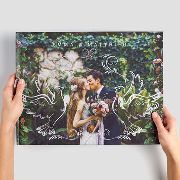 Grand album photo de mariage personnalisé au format paysage