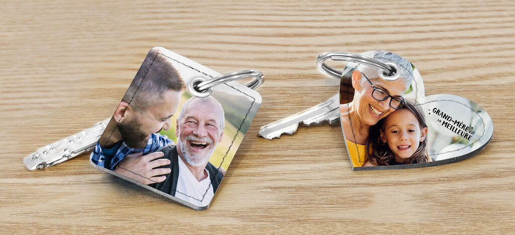 Porte-clés photo individuels avec images personnelles