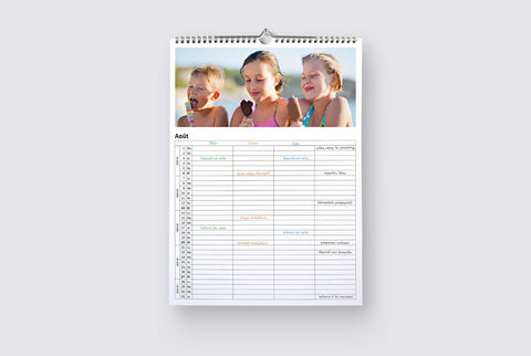Calendrier personnalisé avec photo de famille