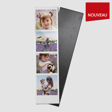 Magnets personnalisés format cabine avec une bande de 4 photos