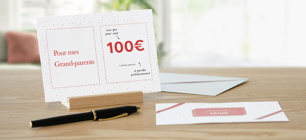 Carte de vœux CEWE pour les grands-parents avec un cadeau d'argent.