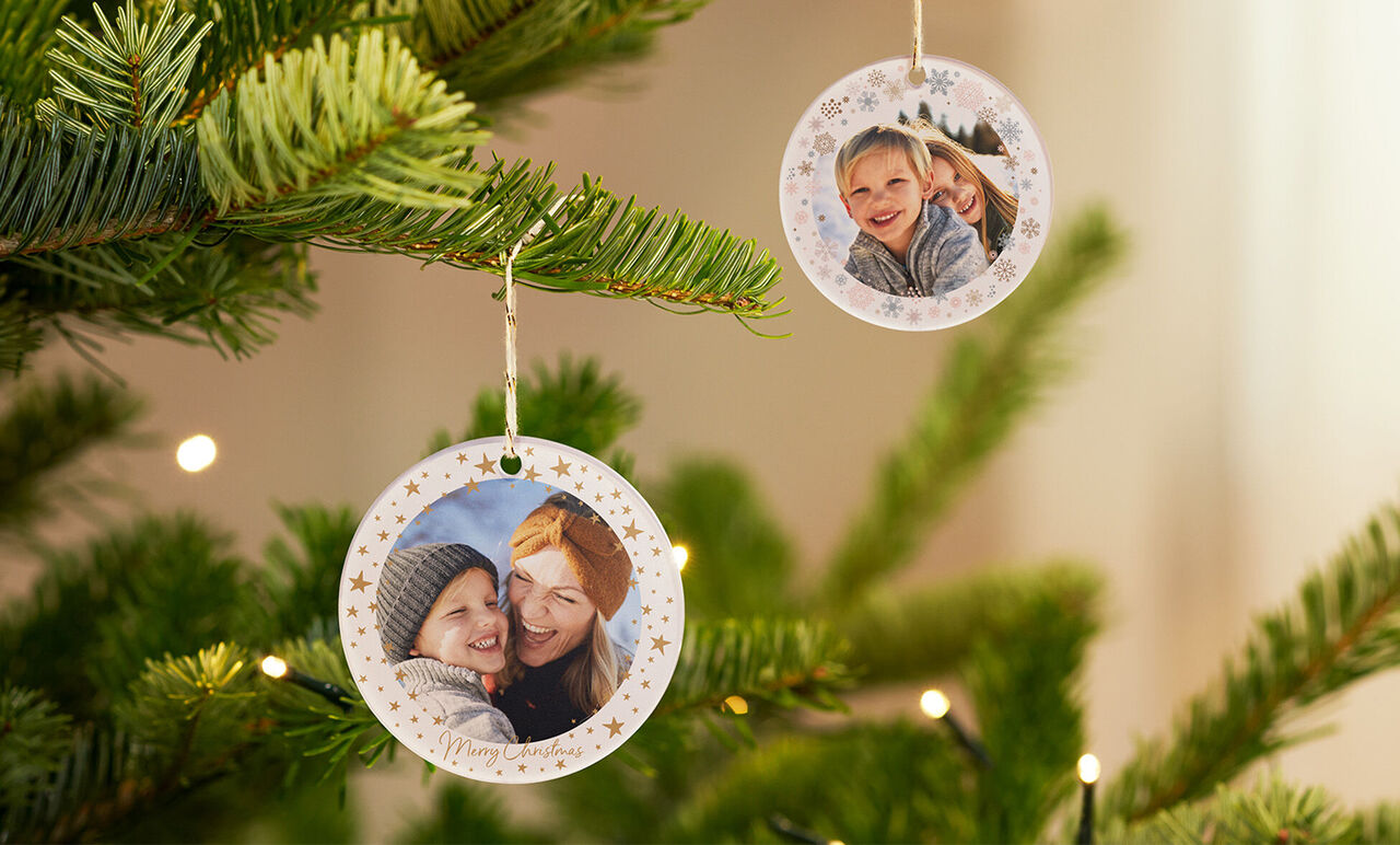 Boule de noël personnalisée avec photo